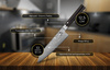 Shiori - Kyoto Santoku - Japoński nóż szefa kuchni Seki/Japonia ze stali damasceńskiej Vg10