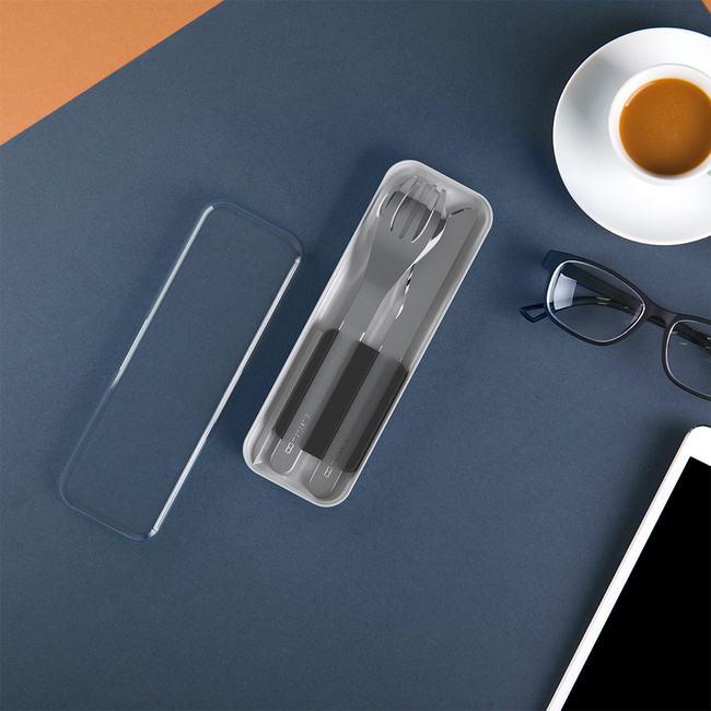 Monbento Sztućce Na Wynos W Etui Slim Box Black