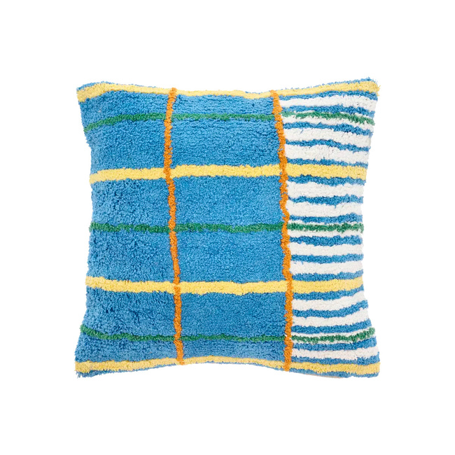 Poduszka dekoracyjna Villa Collection Styles w kolorach niebieskim i żółtym