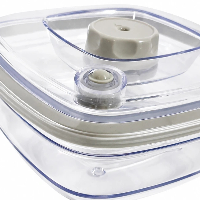 Wartmann pojemnik próżniowy 0,8 l kwadratowy BPA-free 17x17x8 cm mikrofalówka zawór 3-pozycyjny