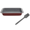 Blacha prostokątna bordowa 23x13cm i pędzelek szary - Tognana