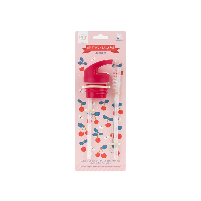 Zapasowe słomki, Pokrywka + Czyścik Cherries - A Little Lovely Company