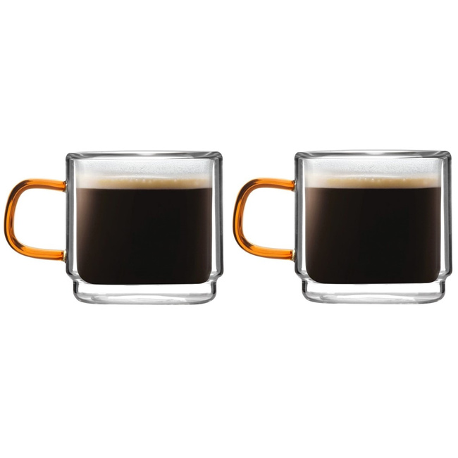 Komplet 2 Szklanek Z Podwójną Ścianką Do Espresso Amber 80 Ml 8579 - Vialli Design
