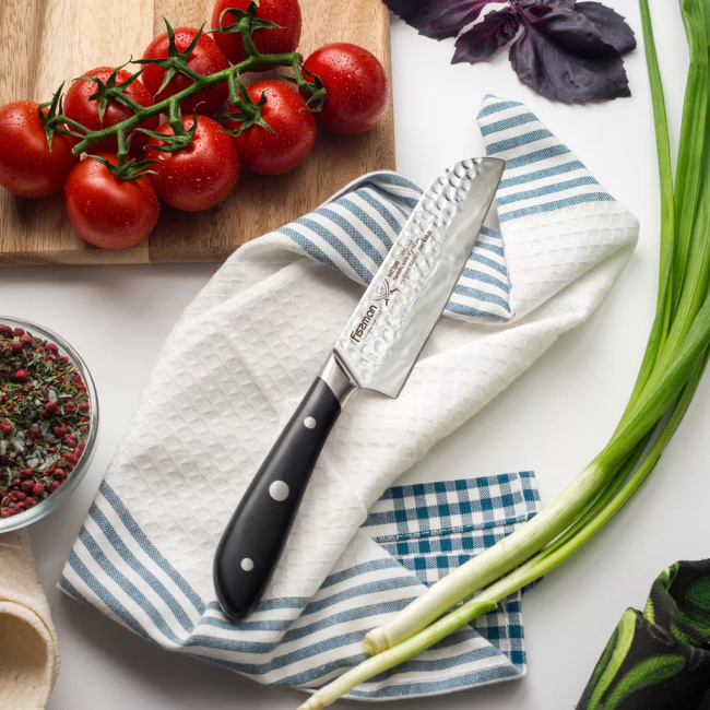 Fissman Hattori Nóż kuchenny Małe Santoku młotkowany 13 cm