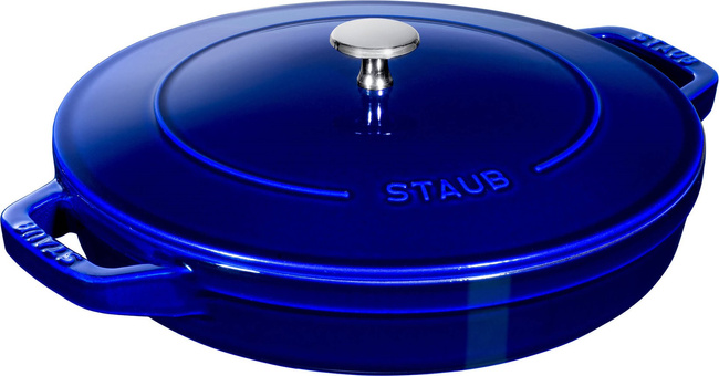 Zestaw 3 naczyń żeliwnych z pokrywką - 24 cm, Niebieski - Staub