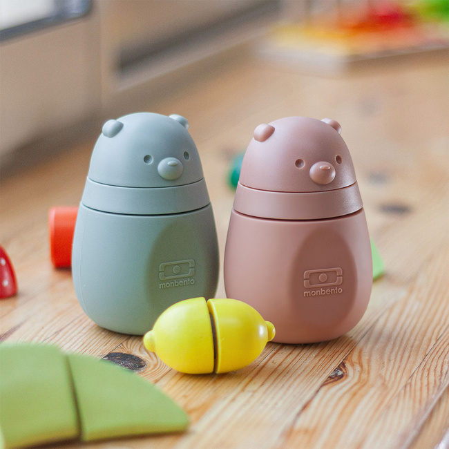 Monbento silikonowe tubki na musy dla dzieci Yummy 150 ml 2 szt. zielony/różowy