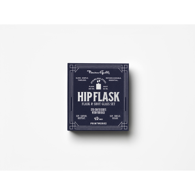 Zestaw z piersiówką Printworks The Essentials, 2 kieliszki i lejek w pudełku