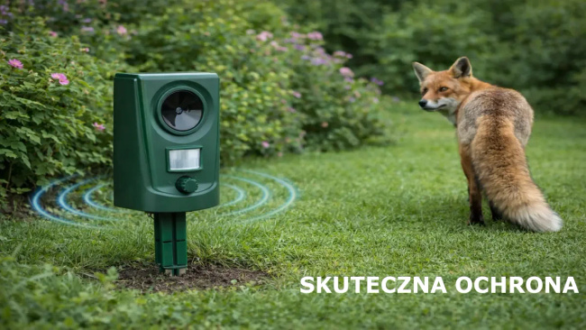 EXTRALINK Black Forest ultradźwiękowy odstraszacz zwierząt z czujnikiem ruchu 62m2 wodoodporny