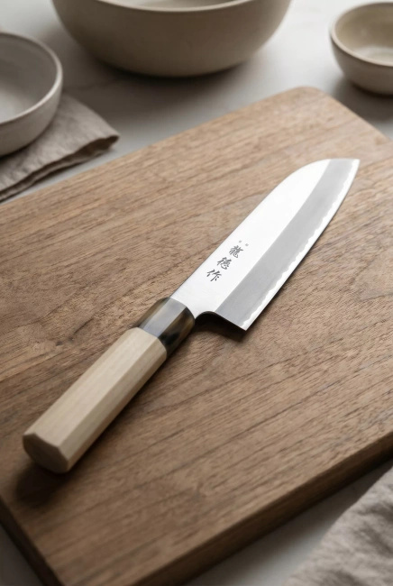 Nóż Santoku Fuji Cutlery RyuToku FC-579, 16,5 cm, rękojeść z magnolii