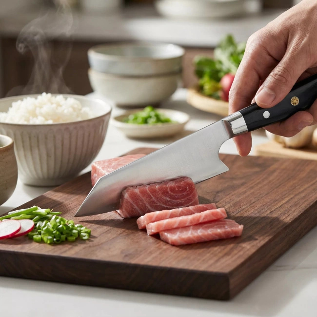Nóż Bunka Dan Woo ze stali DC53, ostrze 15,5 cm, rękojeść G10