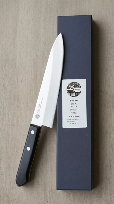 Nóż szefa kuchni Nagao Tsubamesanjo VG-10, ostrze 18 cm, 104 g