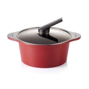 HAPPYCALL Garnek Aluminiowo-Ceramiczny Alumite 24 cm 4 l czerwony wysoki