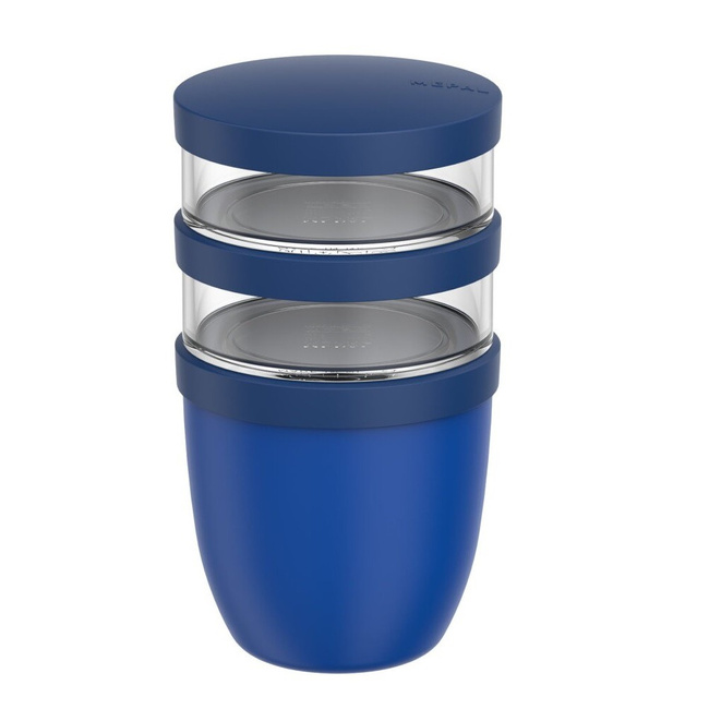 Lunchpot Mepal Ellipse 500 + 200 + 200 ml, trzy pojemniki, Vivid Blue