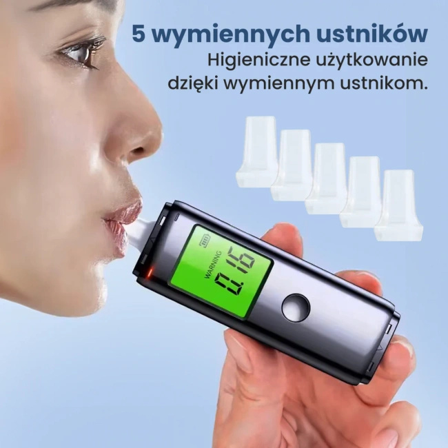 Alkomat Extralink Alkologic PO-01 z sensorem półprzewodnikowym i akumulatorem