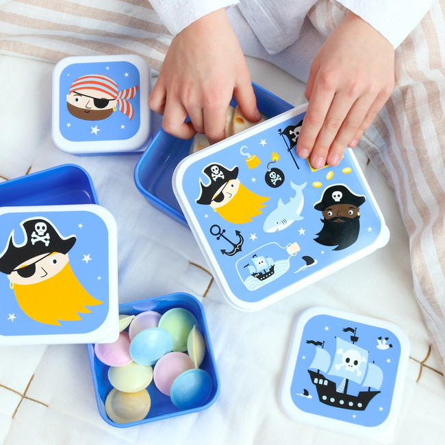 Lunchbox dla dzieci Pirates - zestaw 4 szt - A Little Lovely Company