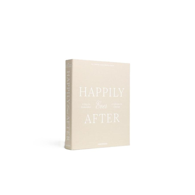 Album ślubny Printworks Happily Ever After L, beżowa tkanina, białe karty