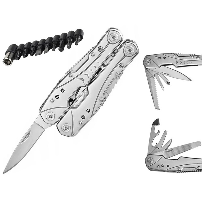 Multitool Extralink 23w1 ze stali nierdzewnej, srebrny, z etui