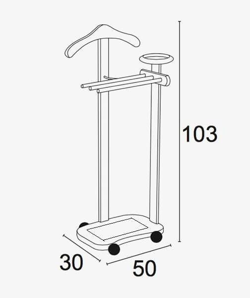 Arredamenti Antimo Stojak na ubrania i garnitury - 44 x 35 cm, Biały