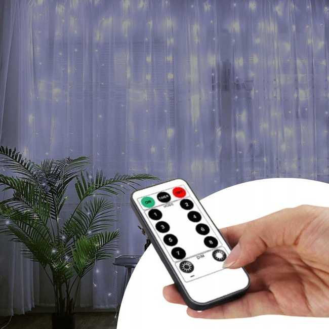 Extralink Kurtyna świetlna LED 3x3m 300x zimne światło USB 5V lampki choinkowe świąteczne girlanda