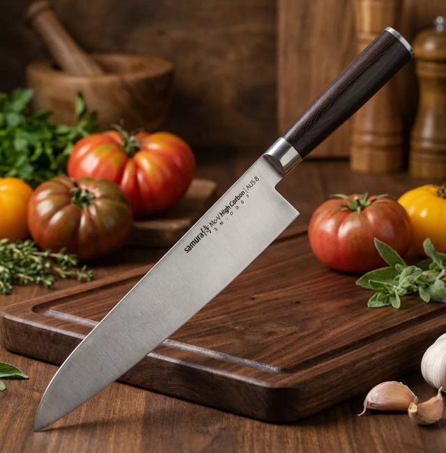 Samura MO-V Nóż Szefa Kuchni Stal AUS-8 58 HRC 24 cm