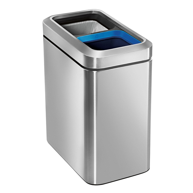 Kosz do segregacji Simplehuman Slim Open CW1470, 20 l (2 x 10 l), stal szczotkowana