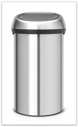 Kosz na śmieci Brabantia Touch Bin 60 l, stal matowa, z szerokim otworem