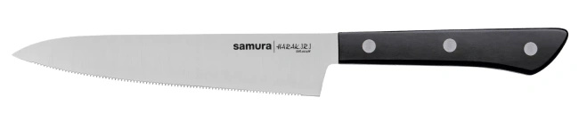 Nóż uniwersalny ząbkowany Samura Harakiri SHR-0024B, ostrze 15 cm, czarny