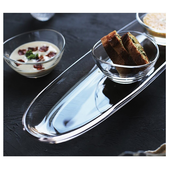 Zestaw do przystawek taca 50 cm + 3 miseczki papaya - Vidivi