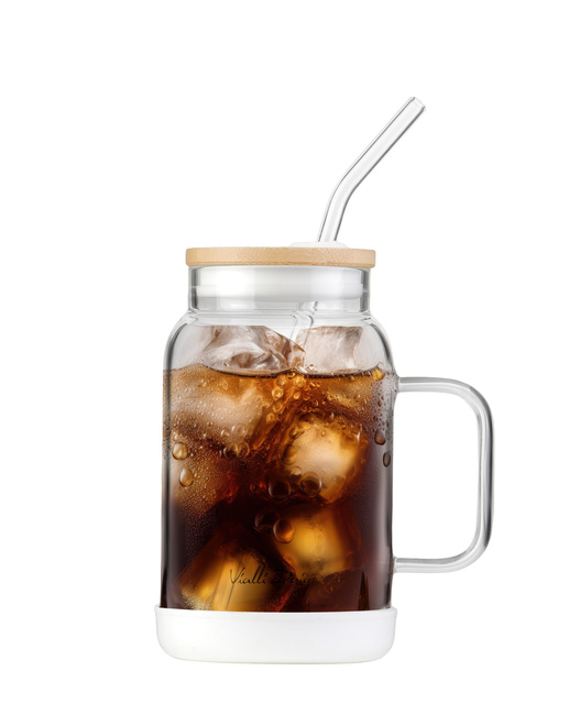Słoik Ze Słomką 600 Ml Biały Fuori 29835 - Vialli Design