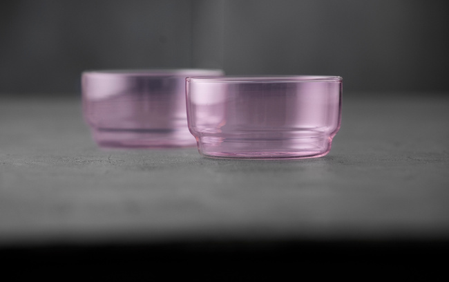 Miski Torino 12 cm 2 szt. różowe Lyngby Glas