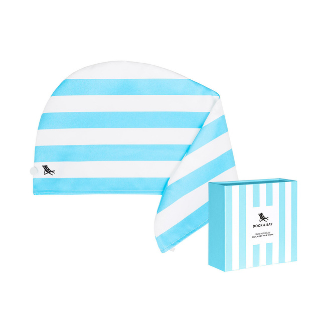 Turban do włosów Dock & Bay Tulum Blue szybkoschnący ręcznik z mikrofibry