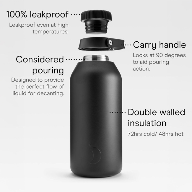 Butelka termiczna Chillys | 4000 ml | Czarna series 2 - Chillys bottles