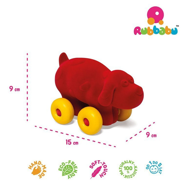 Pies Pojazd Sensoryczny Czerwony - Rubbabu