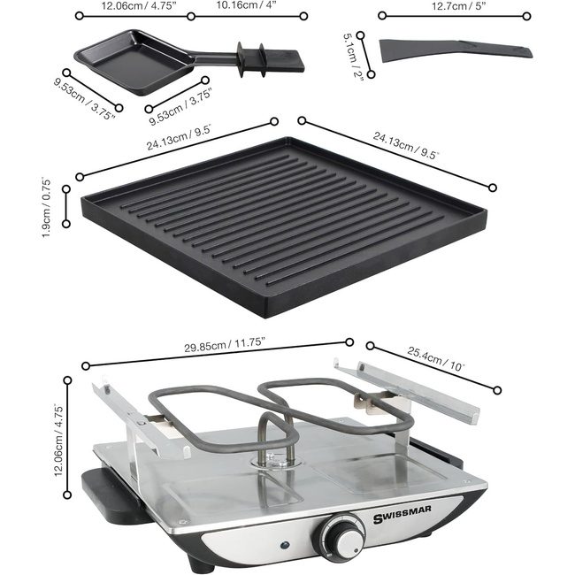 Swissmar Raclette Geneva Dla 4 Osób, Srebrne