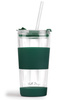 Kubek termiczny szklany ze słomką 600 ml Zielony Fuori 30398 - Vialli Design