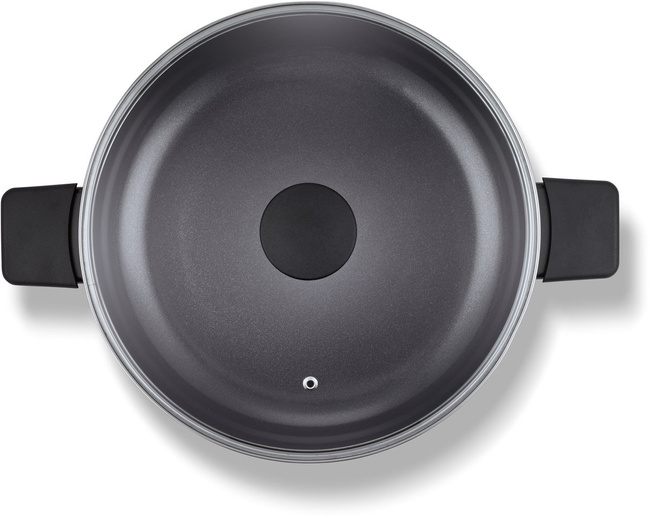Patelnia głęboka Brabantia Vanta 28 cm z pokrywką i dwoma uchwytami