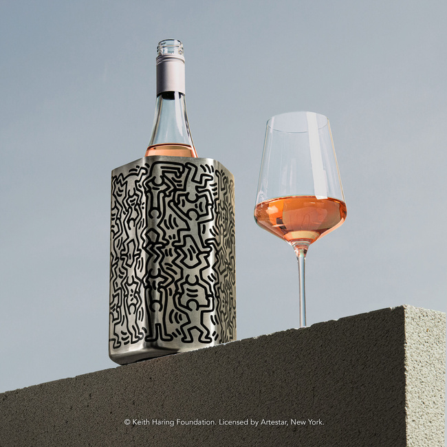 Cooler do wina Vacu Vin Hive x Keith Haring, stal nierdzewna