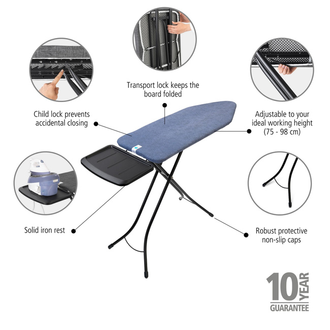 Deska do prasowania Brabantia C 124 x 45 cm Denim Blue z podstawą na generator pary