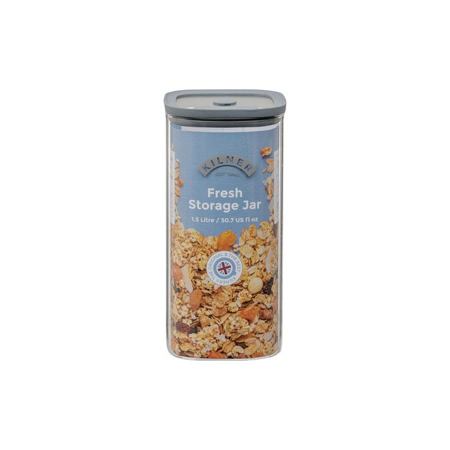 Słoik Kilner Fresh Storage 1,5 l, kwadratowy, na kaszę i granolę