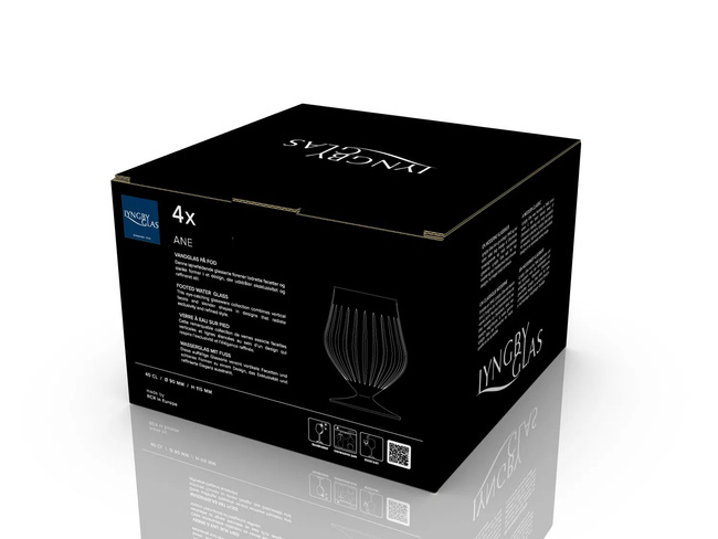 Szklanki do wody na nóżce Lyngby Glas Ane 400 ml, komplet 4 sztuk