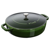 Żeliwna patelnia do duszenia z pokrywką 24 cm, zielony - Staub