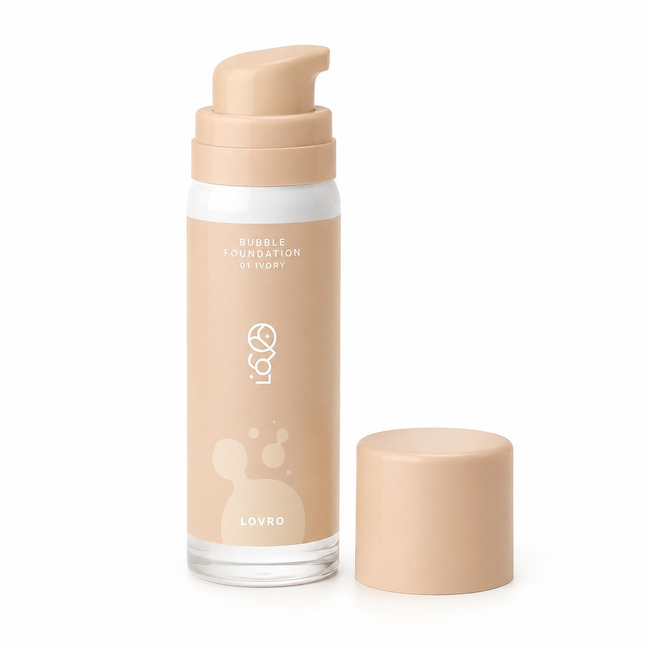 Podkład Lovro Bubble Foundation 01 Ivory do jasnej cery, napowietrzony, 50 ml