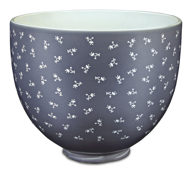 Dzieża ceramiczna KitchenAid 4,7 l niebieska w drobne kwiaty 5KSM2CB5BF do mikserów Artisan 5 i Classic