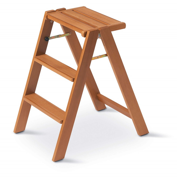 Arredamenti Osimo Drewniana Drabinka - 67 x 61 cm, Brązowy