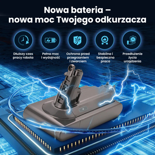 Extralink | Bateria, Akumulator do Odkurzacza, Zamiennik dla Dyson V11 | (Screw Type) 25.2V 3000mAh