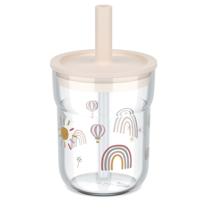 Szklanka Dziecięca Ze Słomką Mio 250ml Sunshine & Rainbow Mepal