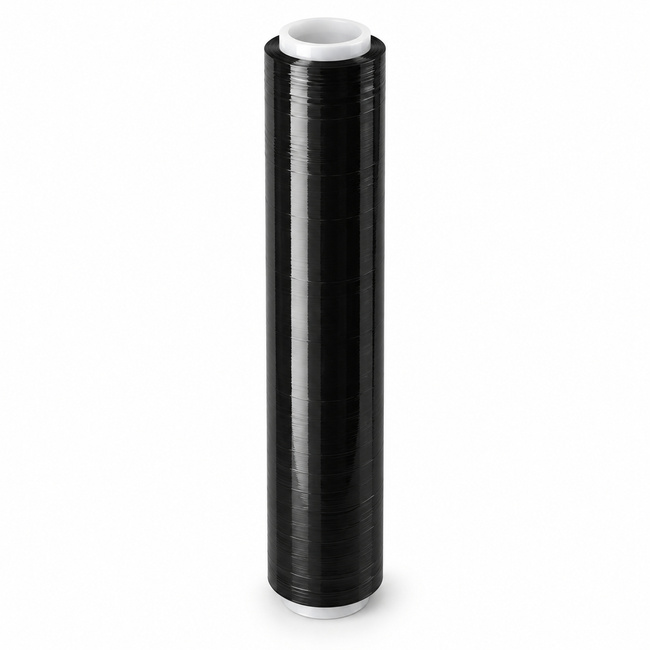 Folia stretch Extralink czarna 50 cm, 23 µm, rolka 2,9 kg
