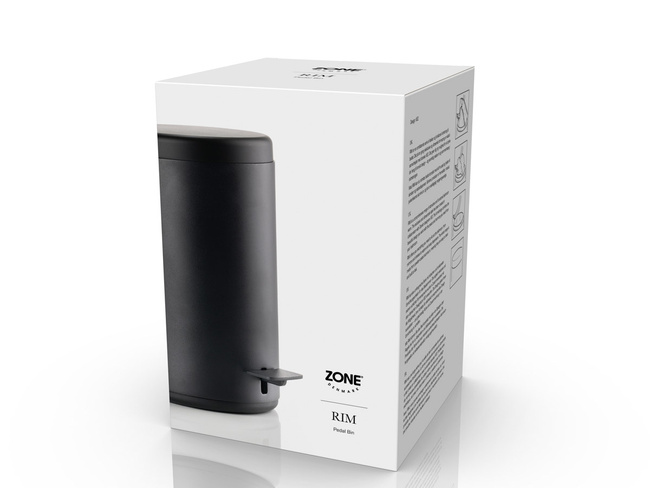 Kosz na śmieci Zone Denmark Rim Black 3 l, pedałowy, aluminium
