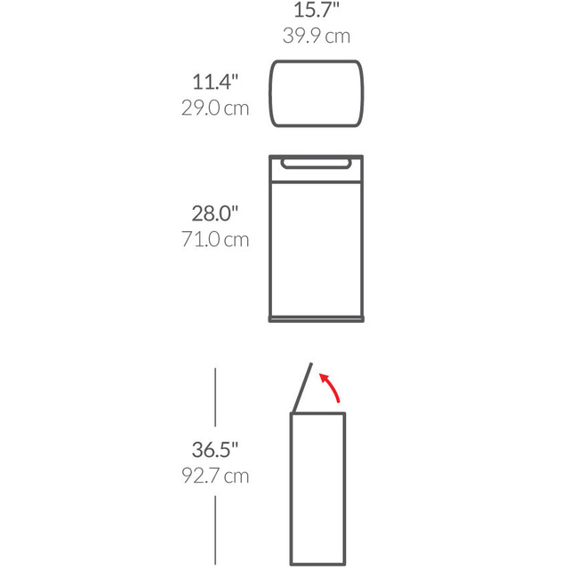 Kosz na śmieci Simplehuman Touch-Bar CW2014 40 l, stal szczotkowana