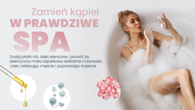 Extralink Lifestyle | Elektryczna mata do masażu bąbelkowego | Do wanny